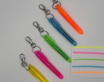 Highlighter clip on badge reel accessory badge buddy highlighter keychain cna picu nurse medical assistant phlebotomy badge reel colorful