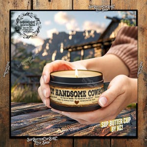 Hot Cowboy Masculine Rugged Manly Tin Candle Vintage Wild Decorative Candle Gift for Him Home Fragrance Cozy Atmosphere Self Care For Him