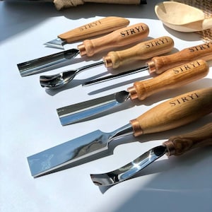 Wood carving kit for relief carving, Versatile set, Chisels set, Gift for wood carver, Gift for teenager, Carving toolset, Gouges set
