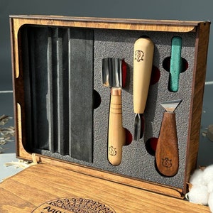 Chip carving knives, Carving tools, Carving Kit for juniors, Start kit for carving, Triangle knife, Geometric carving tools, Stryi tools
