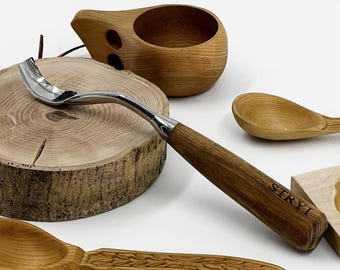 Large bent gouge, Spoon carving chisels, Forged Steel Tool, Profi wood carving tools, Chisel for bowl making, Gift for Carver, Gift for Dad