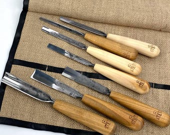 Hand Forged Wood Carving Chisel Set, Relief Carving Tools