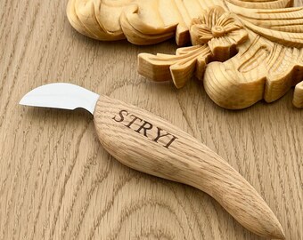 Forged Chip Carving Knife, Geometric Woodworking Tool, Relief carving tools, Gift for brother