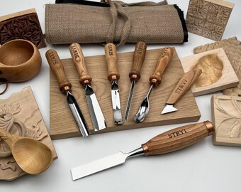 木彫りノミセット、レリーフ＆スプーン彫刻、初心者用ツールセット、多目的ギフト
