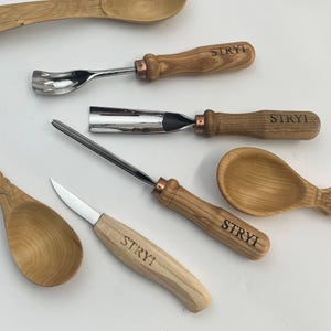 STRYI Spoon Carving Tools Set, Wood Bowl Chisels, Gift for crafter, DIY Spoon