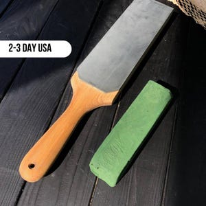 Sharpening kit, Leather strop with paste, Sharpening mean for knives, flat chisels, Sharpening carving tools, Gift for husband, Gift for Dad