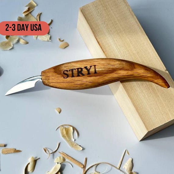 Coltello Da Intaglio Legno - Lama Acciaio Inox, Manico In Noce - Foto 6