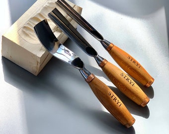 STRYI Wood Carving Gouge Set, Sculpture Chisels, Heavy Duty tools, Mallet Gouges, Woodworking Tools