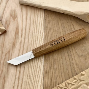 Nóż do rzeźbienia w drewnie STRYJ, narzędzie do rzeźbienia w drewnie, nóż skośny