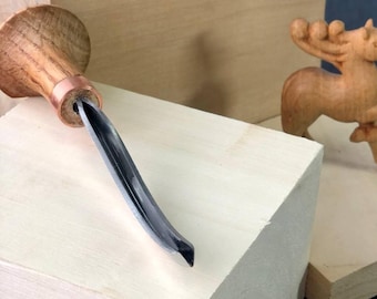 Cincel en V con microtallado de palma curvada, 45 grados, herramienta para tallado en relieve, buril detallado, tallado de figuras