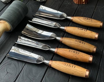 STRYI 木彫りガウジセット 大型彫刻ツール 頑丈なマレットノミ 男性へのギフト