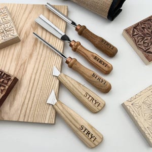 Wood carving set, DYI kit for teenager, Gift for dad, Starter set for carving, Hand carving tools, Outdoor carving set, Chisels set