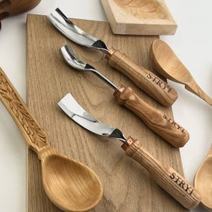 Spoon & Bowl Carving Kit: Bent Gouge Set - Deep Hollowing, Gift for brother
