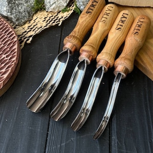 Bowl Gouge, Gouge chisel, Bent gouge, Spoon carving tools, Kuksa carving tools, Chisels, Wood carving tools, Gift for husband, Bowl tools