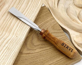 Scalpello piatto per intaglio a rilievo, scalpello da falegnameria, sgorbia forgiata a mano, utensile piatto STRYI