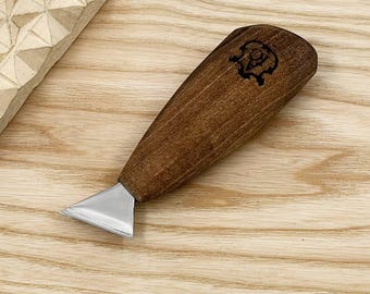 Knife for woodcarving, Chip carving knife, Chip carving tool, Woodworking tools, Swallowtail knife, Triangle knife, Children's Carving Knife