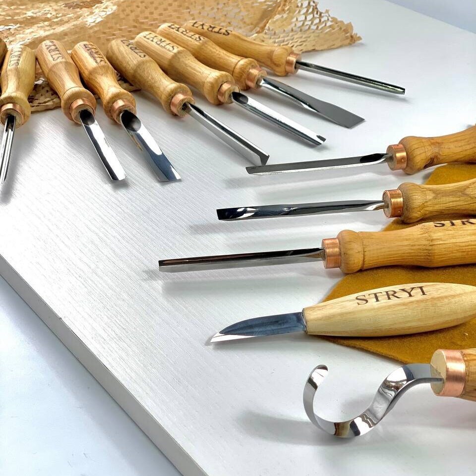Full Wood Carving Toolset 14 Pcs, Gouges Set, Chisels Set, Forged Tools ...