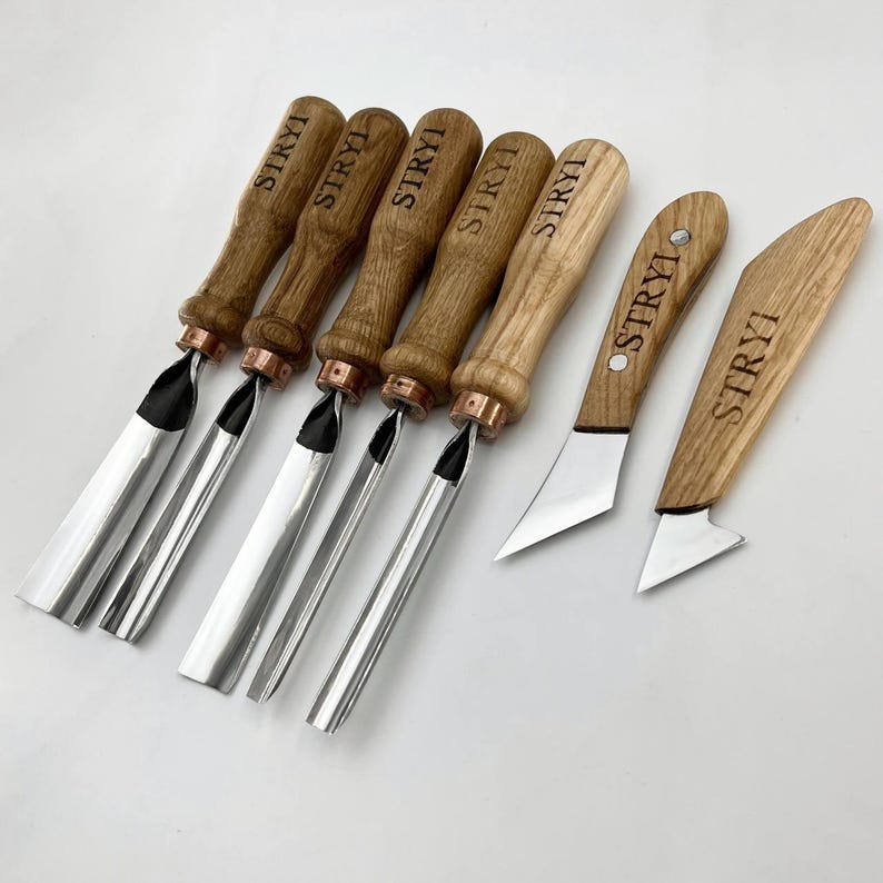 木彫りセット、ノミ、ガウジ、多目的彫刻セット、彫刻セット、鍛造ツール、ガウジセット、木彫りツール、お父さんへの贈り物 画像 2