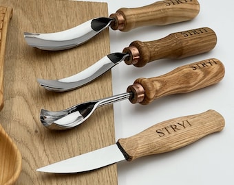 Spoon Carving Kit, Bent Gouges, Bowl Chisels, Woodcraft DIY Set