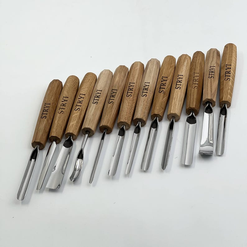 Wood Chisel Set, Forged Gouges, Relief Carving Tools, Gift for wood carver, Furniture restoration image 6