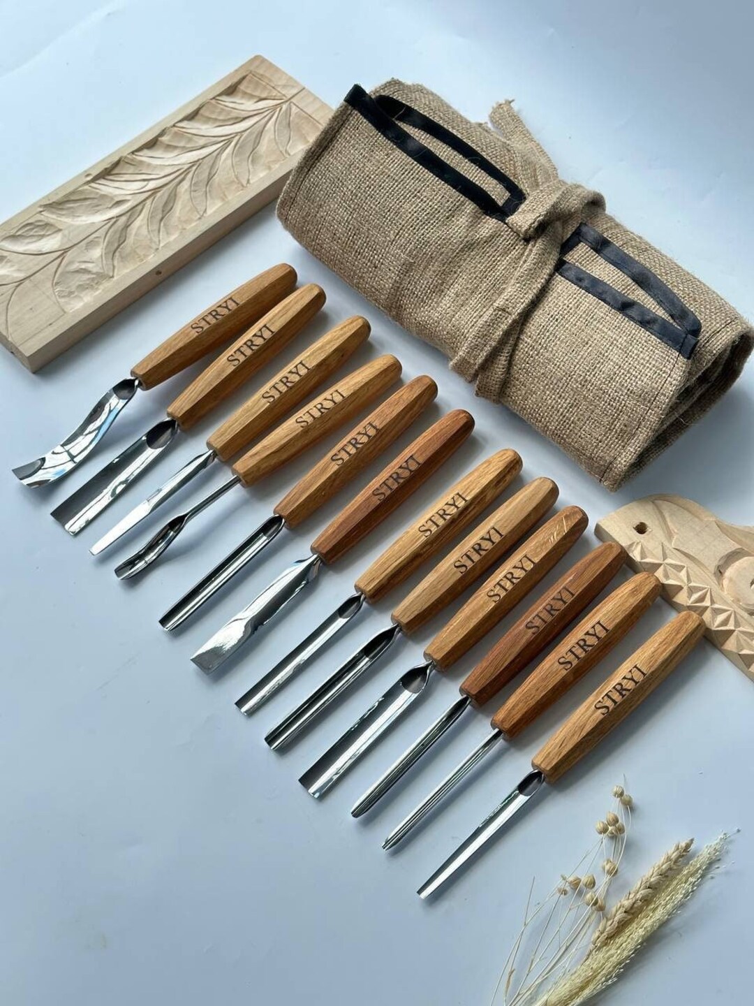 Wood Carving Kit Wood Carving Hand Chisel Tool Set 12 Pcs Woodworking 
