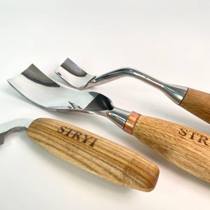 Skålskärningssats: Dragkniv, Böjda Skölpar, DIY Kuksa-set, Träbearbetningsverktyg, Present till mästare bild 3