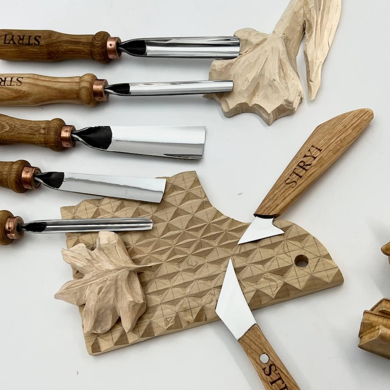 木彫りセット、ノミ、ガウジ、多目的彫刻セット、彫刻セット、鍛造ツール、ガウジセット、木彫りツール、お父さんへの贈り物 画像 8