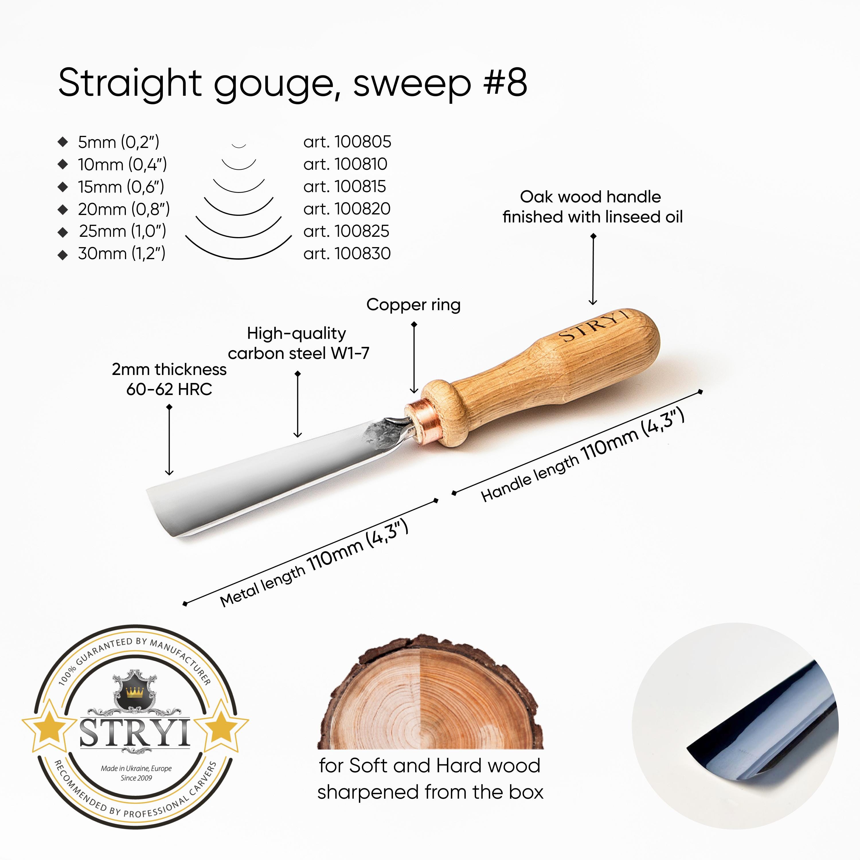 Uxcell Wood Chisels Caving EC36 Knife, 10mm Chome Plated 45 Carbon Steel Curved Straight Tip Woodworking Hand Tool Graver 165mm 6 5 Inch Length%2f5318682304