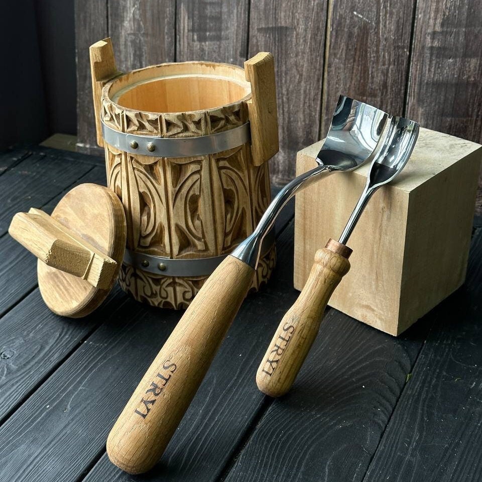 Kuksa gouges set, Large bent gouges set, Forged tools, Carving tools, Bowl carving tools, Gift for carver, Spoon gouges, Gift for him