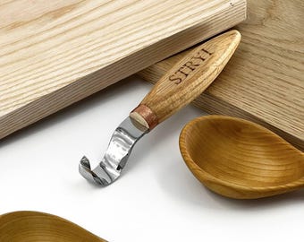 Spoon Carving Hook Knife, Spoon tools, Woodworking Bowl Tool, Deep hollowing