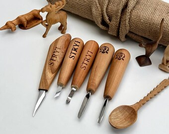 Wood carivng tool set, Microcarving tools, Detailed carving chisels, Carving tools, Forged steel knife, Carving knives, Linocutting tools