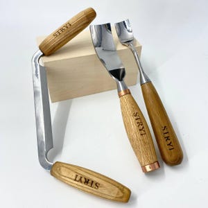 Skålskärningssats: Dragkniv, Böjda Skölpar, DIY Kuksa-set, Träbearbetningsverktyg, Present till mästare bild 5