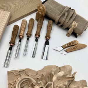 Holzschnitzset, Meißel, Hohlmeißel, Vielseitiges Schnitzset, Schnitzset, Geschmiedete Werkzeuge, Hohlkehlenset, Holzschnitzwerkzeug, Geschenk für Papa