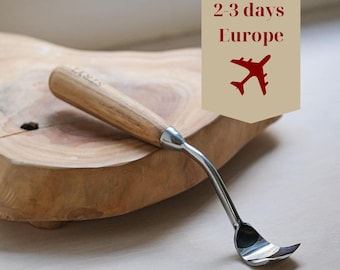 Sgorbia grande curva, utensili professionali per intaglio del legno, scalpello per la realizzazione di ciotole, scalpelli per intaglio di cucchiai, utensile per intaglio di ciotole profonde Kuksa, regalo per uomo