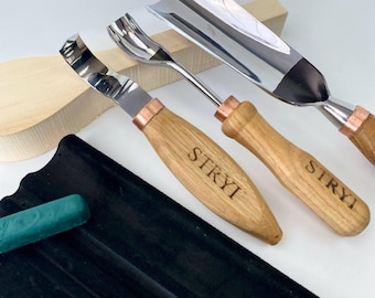 Skåltillverkningsset, STRYI-skölpar, Kuksa-skärverktyg, DIY-skedkit, presentask