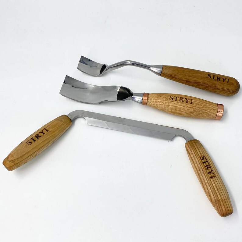 Skålskärningssats: Dragkniv, Böjda Skölpar, DIY Kuksa-set, Träbearbetningsverktyg, Present till mästare bild 9