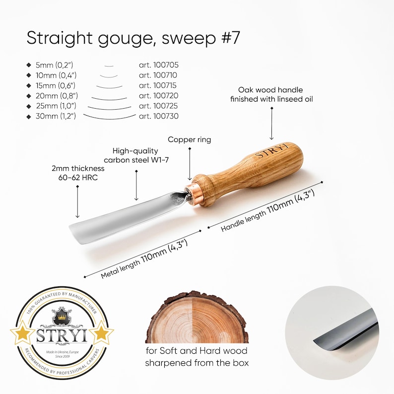 Sgorbie, Attrezzi per intaglio, Attrezzi per intaglio a rilievo, Scalpelli, Attrezzi per intaglio del legno, Attrezzi in acciaio forgiato, Regalo per il marito, Attrezzi, Regalo per il papà immagine 2