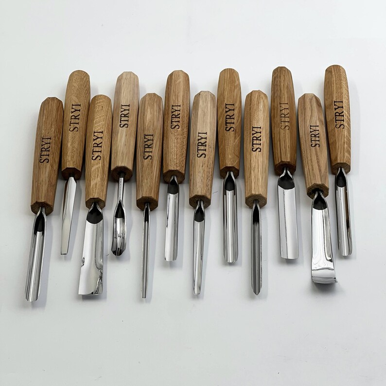 Wood Chisel Set, Forged Gouges, Relief Carving Tools, Gift for wood carver, Furniture restoration image 5