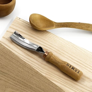 Long Bent Gouge, Bowl gouge, Forged Carving Chisel, Wood carving tools, Spoon carving tools, Gouge, Wood working supplies, Gift for him