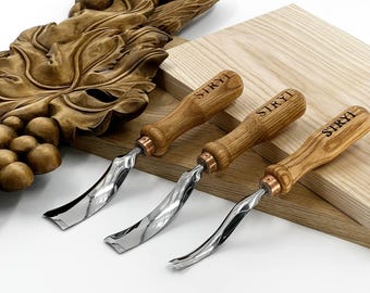 Omgekeerd gebogen houtsnijguts, STRYI Profi-reliëfgereedschap, snijgereedschap, cadeau voor beeldsnijder