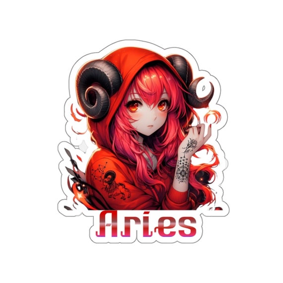 Aries, Anime Zodiac, Die-cut Sticker, Zodiac Gift, Indoor