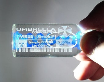 Resident Evil Virus Vials: Etched T-Virus, Anti-Virus, A-Virus