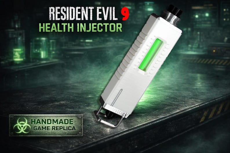 Video Game Injector Device Resident Evil 9 Health Injector Prop Replica – 3D Printed Collectible ...
