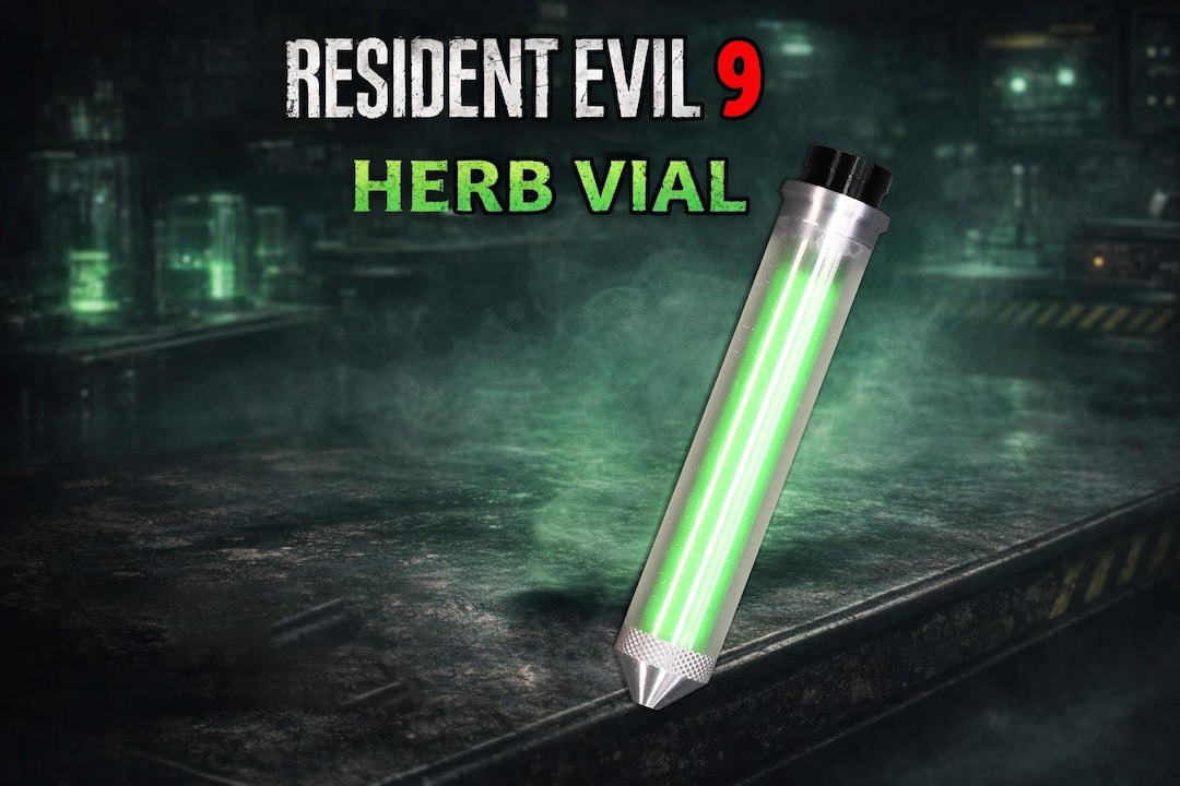 Resident Evil 9 Herb Vial Prop Replica - Game Collectible, Resident ...