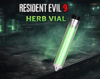 Resident Evil 9 Herb Vial Prop Replica - Game Collectible, Resident Evil Cosplay Prop, Biohazard Display Item