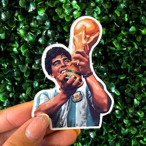 Maradona Sticker – Argentina Soccer Legend Vinyl Decal – 80s Soccer Icon Art – World Cup Icon – Diego Maradona Art – Latin America Sticker