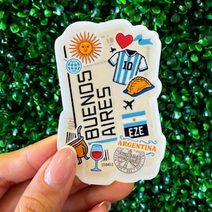 Buenos Aires Travel Sticker: Argentina Souvenir, Mate, Empanadas