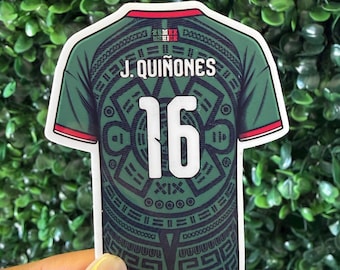 J. Quiñones #16 Mexico Sticker - Mexico National Team Jersey Decal - Mexico Soccer