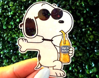 Snoopy Inca Kola Sticker – Peru National Soda Vinyl Decal - Peru Culture Gift