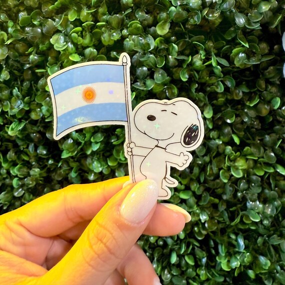 Snoopy Argentina Flag Sticker–  Peanut Fan Gift